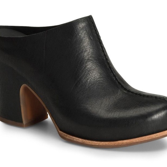 Kork-Ease Sagano Black Leather Wrapped Platform Mules-New In Box - Picture 2 of 5